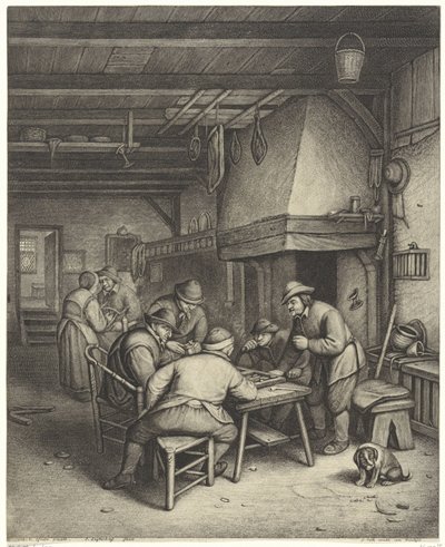 Intérieur paysan avec joueurs de trictrac - Jonas Suyderhoef