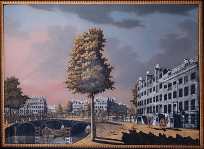 Vue du Herengracht surplombant Binnenamstel et le Nieuwe Herengracht, Amsterdam, 1776 - Jonas Zeuner