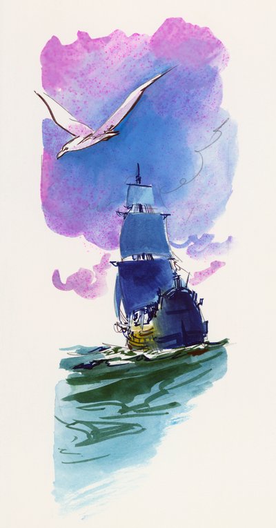 Illustration pour Les Voyages de Gulliver, roman de Jonathan Swift (1667-1745), dessin - Jonathan Swift