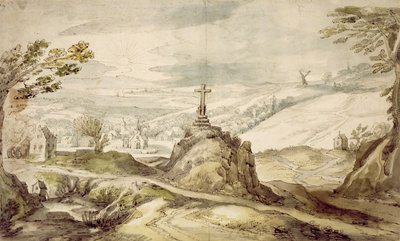 Paysage montagneux avec une croix - Joos or Josse de Momper
