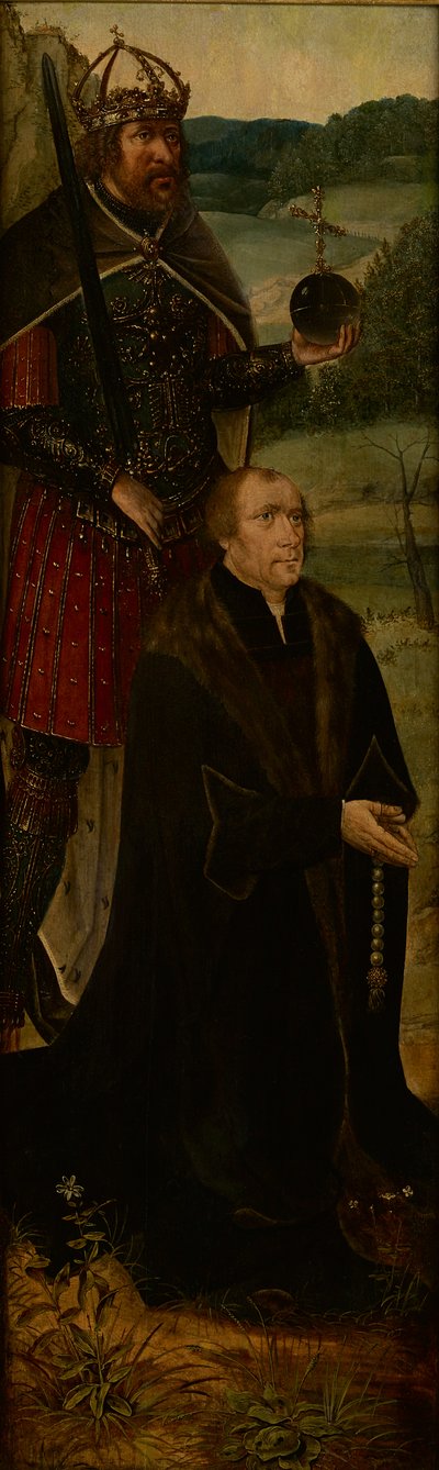 Roi Constantin et un donateur ; un panneau d