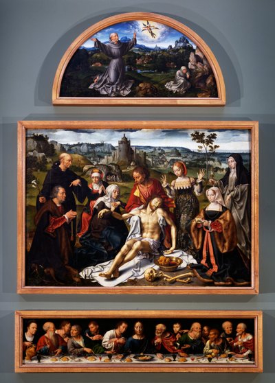 Retable de la déposition, avec les stigmates de Saint François, la déposition du Christ et la Cène de l