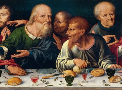 La Cène, Judas et les autres apôtres, Joos van Cleve, retable de l