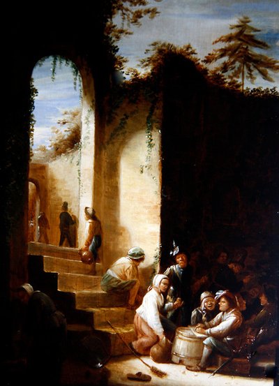 Paysans et soldats dans une cour - Joos van Craesbeeck
