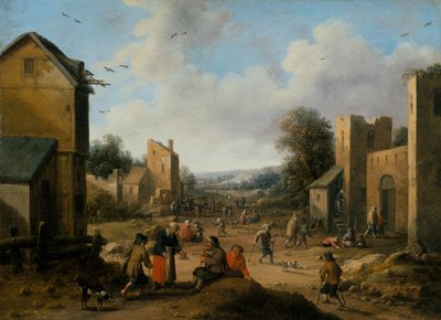 Paysage de village avec paysans - Joost Cornelisz. Droochsloot