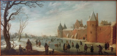 Patineurs dans le fossé de la ville - Joost Cornelisz. Droochsloot