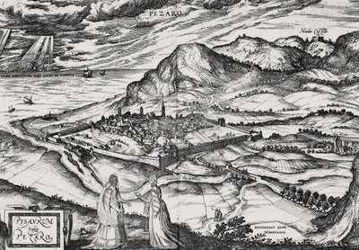 Ville de Pesaro, gravure de Joris Hoefnagel (1542-1601) - Joris Hoefnagel