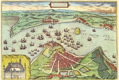 Elsinore, Danemark, de Civitates Orbis Terrarum par Georg Braun (1541-1622) et Frans Hogenburg (1535-90), c.1572 - Joris Hoefnagel