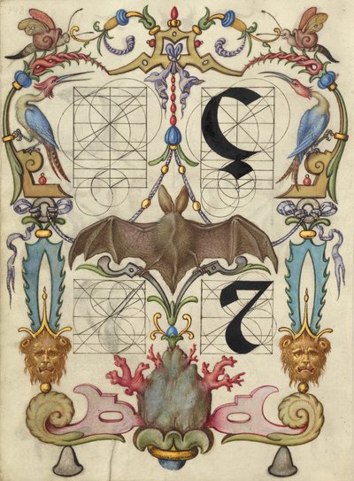 Guide de construction des lettres ç et tironian et - Joris Hoefnagel