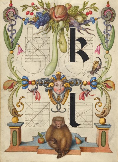 Guide pour construire les lettres k et l - Joris Hoefnagel