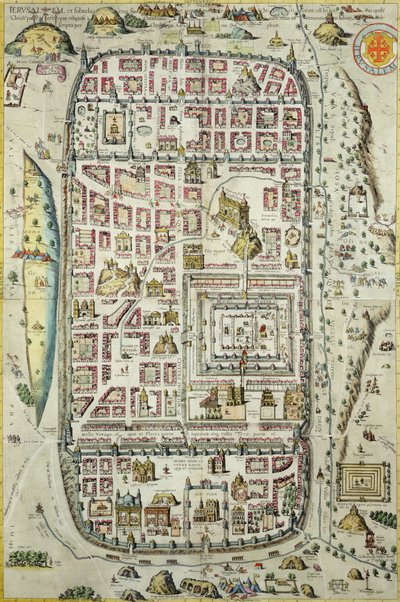 Carte de Jérusalem et des environs, de 