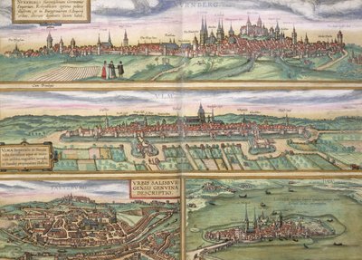 Carte de Nuremberg, Ulm et Salzbourg, de 