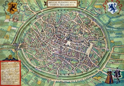 Plan de la ville de Bruges, de 