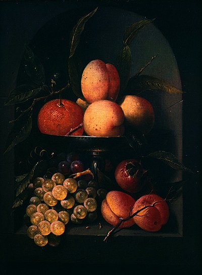 Une coupe de fruits dans une niche en pierre - Joris van Son