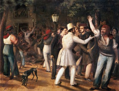 Mutinerie sur les Ramblas, Barcelone (révolte populaire du 5 août 1835) - José Arrau y Barba