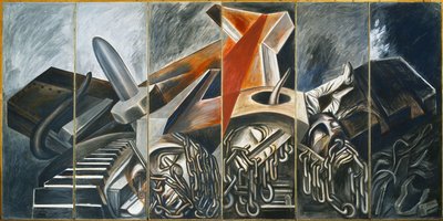 Bombardier en piqué et char, 1940 - José Clemente Orozco