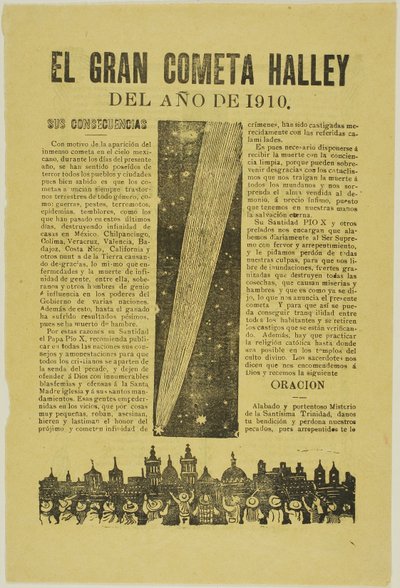 La Grande Comète de Halley, 1899, publiée en 1910 - José Guadalupe Posada