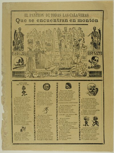 Le mausolée de tous les Calaveras trouvés en tas - José Guadalupe Posada