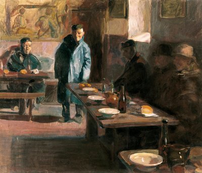 Le repas a de la soupe. Peinture de José Benlliure Ortiz (1884-1916). Huile sur toile. Musée des Beaux-Arts Saint Pius V, Valence. - Jose Benlliure Ortiz