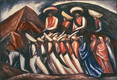 Marche des Zapatistes - Dirigée par Emiliano Zapata et Pancho Villa pendant la Révolution mexicaine de 1911 - José Clemente Orozco