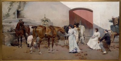 J.Cusachs y Cusachs, Changement de chevaux - Jose Cusachs y Cusachs
