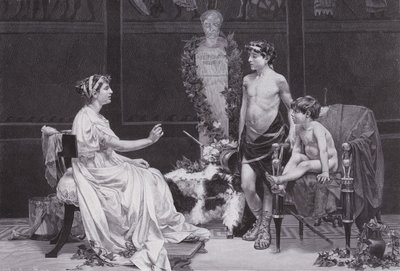 Cornélie, mère des Gracques (lithographie) - Jose Garnelo y Alda