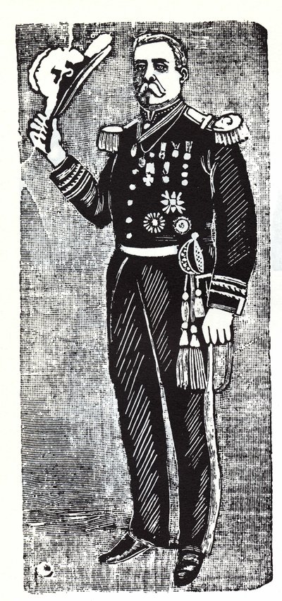 Portrait de Porfirio Diaz (1828-1915), président de la République du Mexique. Xylographie par Jose Guadalupe Posada (1852-1913) - José Guadalupe Posada