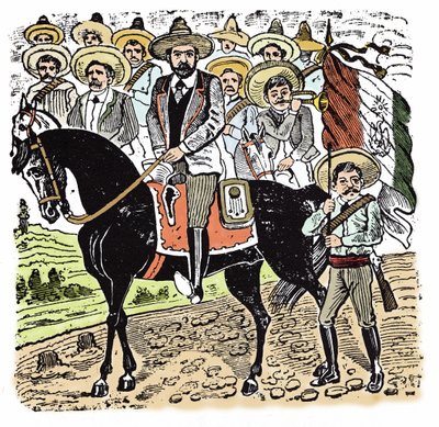 Révolution mexicaine (1910-1920) : Portrait de Francisco Indalecio Madero (1873-1913) révolutionnaire mexicain. Xylographie de José Guadalupe Posada (1852-1913) - José Guadalupe Posada