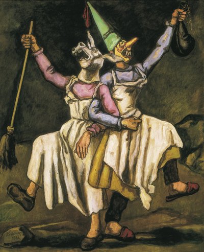 GUTIERREZ SOLANA, José (1886-1945). Masques dansant bras dessus bras dessous. 1938. Espagne. Madrid (Communauté autonome). Madrid. Fondation culturelle Mapfre Vida - Jose Gutierrez Solana