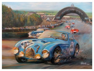 Juan Manuel Fangio au Mans 1950 Gordini Type 18S - Jose Maria Villafuerte