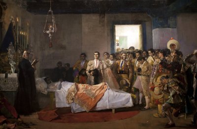 La mort du maître. Peinture de José Villegas Cordero (1844-1921), huile sur toile, vers 1913. Musée des Beaux-Arts de Séville, Espagne. - Jose Villegas Cordero