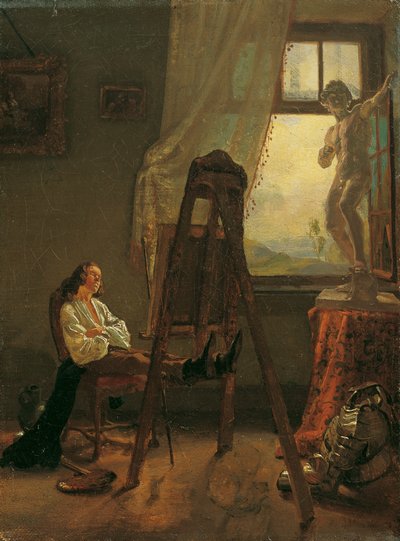 Le peintre endormi dans l