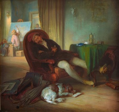Le peintre endormi - Josef Danhauser