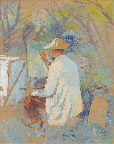 Theodor von Hörmann peignant à Taormina - Josef Engelhart