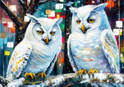 Animaux : Chouette blanche 1 - Josef Johann Michel