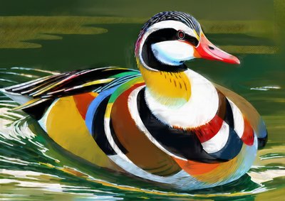 Animaux : canard mandarin 2 - Josef Johann Michel