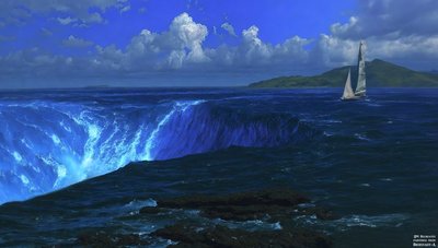 JJM recrée Bierstadt-A: Chutes du Niagara (avec voilier) - Josef Johann Michel