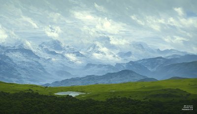 JJM recrée Friedrich-C-D: Nuages dérivants (Panorama des Alpes) - Josef Johann Michel