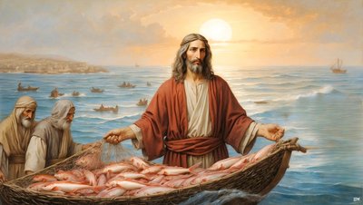Le filet était rempli de 153 gros poissons (02) - Josef Johann Michel