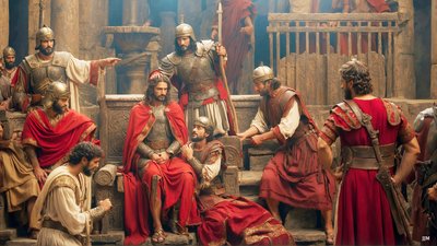 Jésus moqué et battu par les soldats romains - Josef Johann Michel