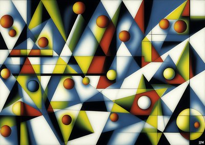 abstrait : sphères+triangles 3 - Josef Johann Michel
