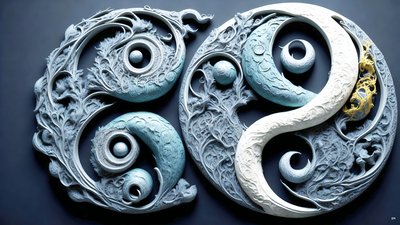 encaustique concept Feng Shui du YIN ET YANG _02 - Josef Johann Michel