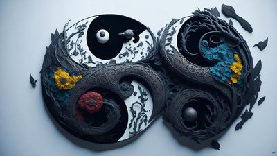encaustique concept Feng Shui du YIN ET YANG _04 - Josef Johann Michel