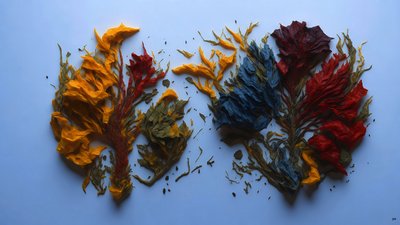 encaustique représentant les 5 éléments Feng Shui _02 - Josef Johann Michel