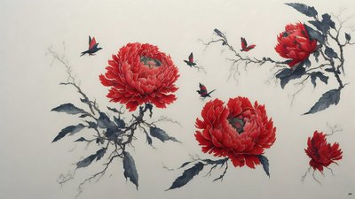 Pivoine rouge - Josef Johann Michel