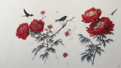 Pivoine rouge - Josef Johann Michel