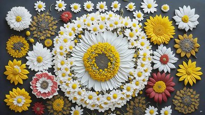 mandala: éléments de camomille-matricaria_01 - Josef Johann Michel