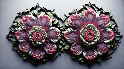 mandala: éléments de pivoines_02 - Josef Johann Michel