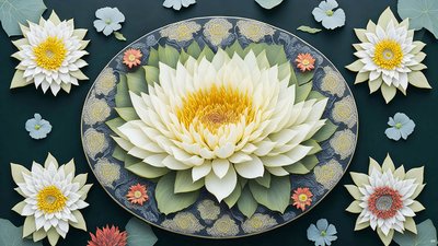 mandala: éléments de nénuphars_01 - Josef Johann Michel