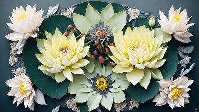 mandala: éléments de nénuphars_02 - Josef Johann Michel
